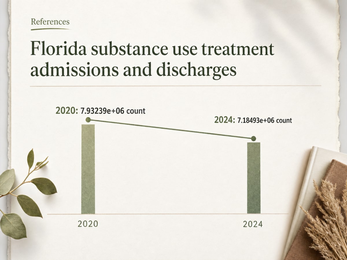 Chart showing Florida substance use treatment admissions and discharges